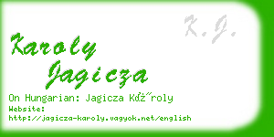 karoly jagicza business card